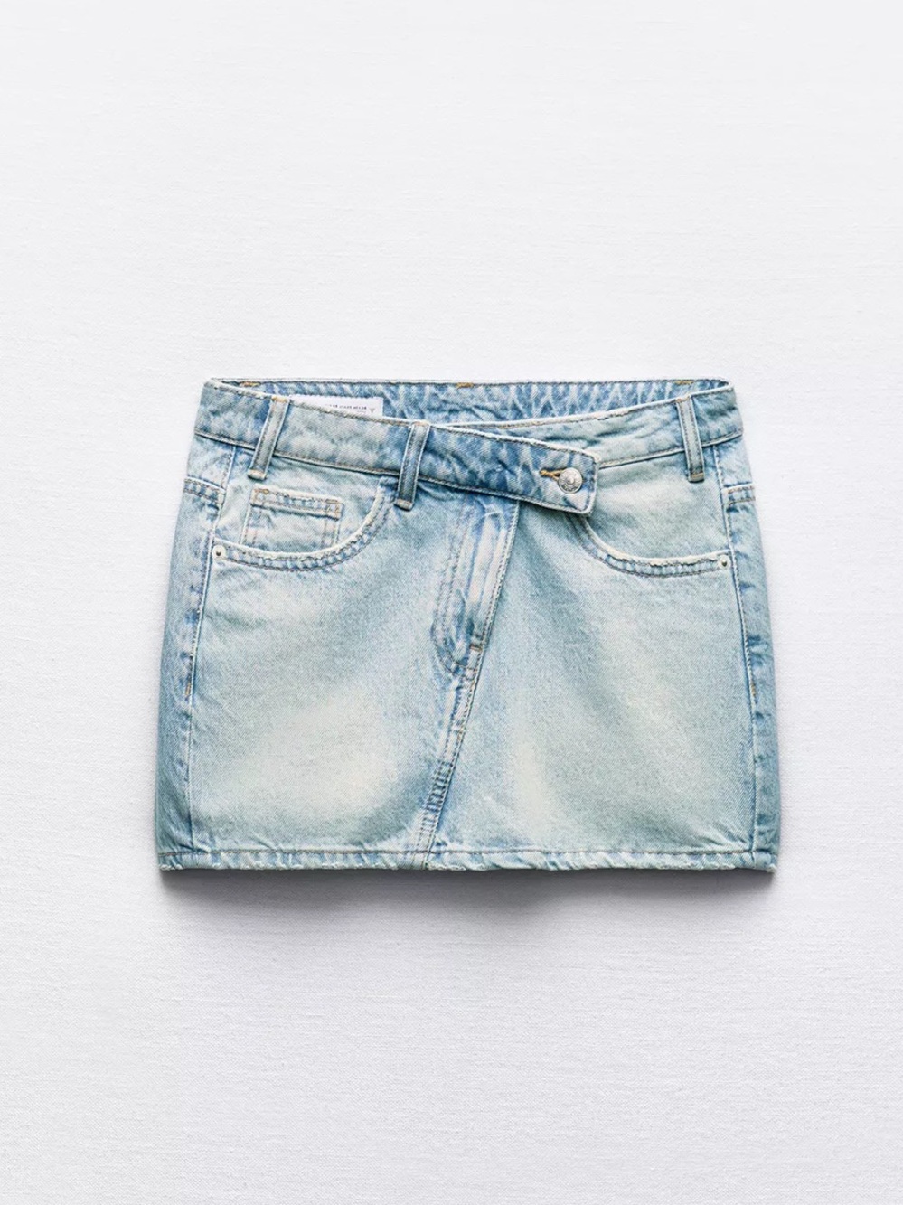 ZARA NWT TRF Denim Mini Skirt Light Blue Small
